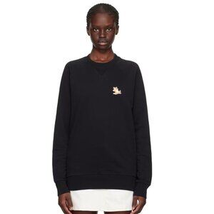 MAISON KITSUNÉ Black Chillax Fox Patch Sweatshirt (S)